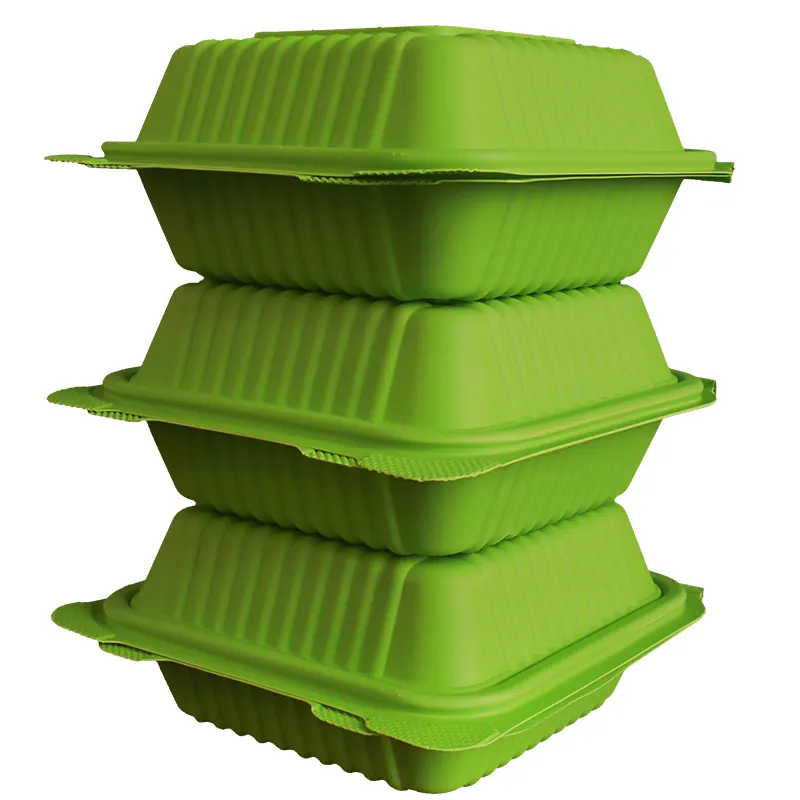 Wholesale Clamshell Biodegradable Food Packaging Containers Disposable Takeaway Food Containers Eco Friendly Lunch Box