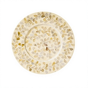 Admirable Design Tableware Charger <b>Plate</b> Handmade Wooden And Mother Of Peal Under <b>Plate</b> Show <b>Plate</b> In India - Product Image 1