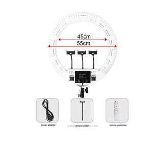Bon <span class=keywords><strong>55cm</strong></span> 100W lampe annulaire FS 640II photographie vidéo diffusion en direct anneau lumière cils artiste ringlight photographie maquillage lumière - Product Image 2