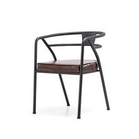 Loft moderne style américain rétro industriel en cuir canapé chaise décontracté maison café tabouret de salle à manger avec métal plastique durable