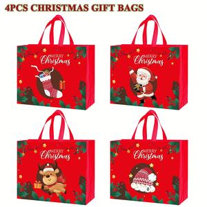 Bolso de mano con asa de cinta no tejida para Navidad, bolsa de regalo ecológica y bolsa de compras con logotipo personalizado al por mayor - Product Image 1