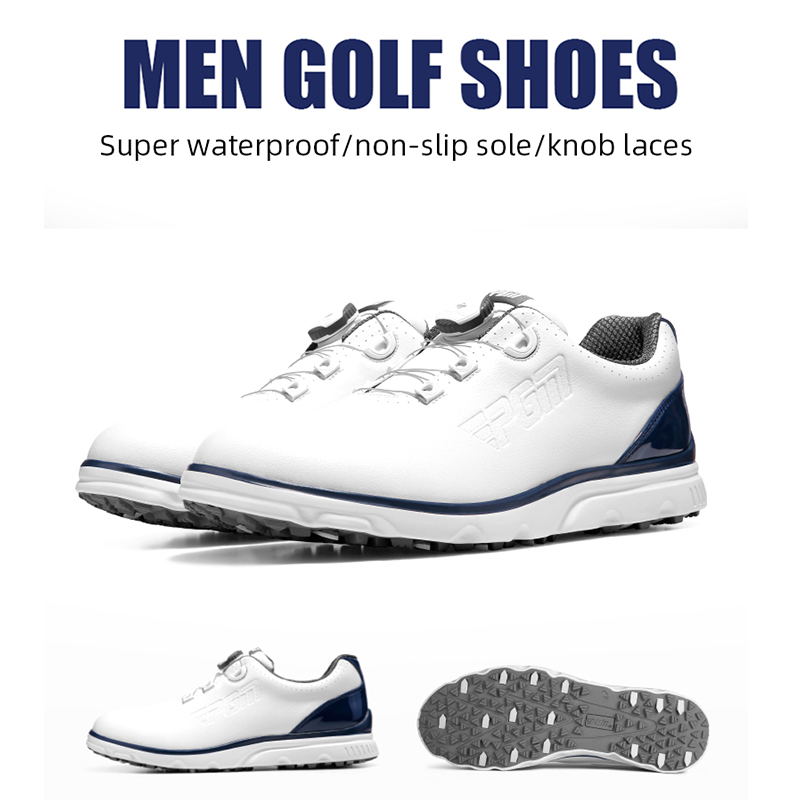 PGM XZ261 spike less men golf shoe spring knob laces golf shoes企业官网