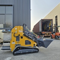 Mini-chargeuse compacte diesel Tkmach de fabrication chinoise, avec fonctions de rétrocaveuse et de chargeur frontal, à chenilles, à haute force de charge