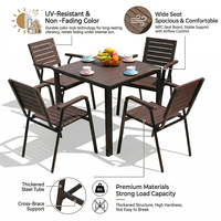 Ensemble de salle à manger de jardin moderne Meiqi pour l'extérieur, résistant à l'eau et au soleil, table et chaises pour balcon, terrasse et relaxation