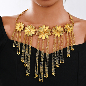 Collier pour femme YIYI, série luxe, style Dubaï, plaqué or, chaîne à maillons, cristal et strass, bijoux de fête de mariage - Product Image 5