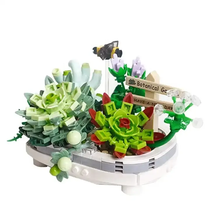 Toptan DIY ev dekoru Mini Succulents parçacık botanik koleksiyonu mikro yapı tuğlaları kızlar için hediyeler