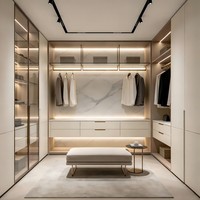 Armario a medida con precio de fabricante, diseño de vestidor abierto, puerta de armario con chapa de madera y cristal