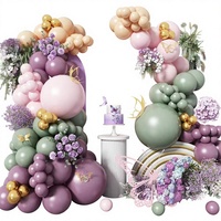 Nouveauté : Ensemble de ballons ronds en latex violet et or, vente en gros, pour fêtes d'anniversaire et décoration de magasin