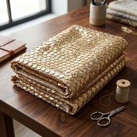 Tissu en dentelle bohème respirant, brodé, texturé, gaufré, avec petites paillettes dorées antique, en maille de lin, pour vêtements de mariage, de fête et de cérémonie pour femmes