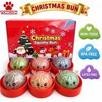 TONGXIN Jouet Squishy en forme de boulette de Noël, Boîte Mystère, Jouet Squishy Pailleté à Rebond Lent, Vente en Gros, Personnalisable OEM ODM, Ensemble de Jouets