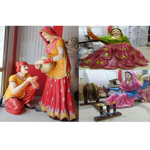 รูปปั้นชุดรูปแบบวัฒนธรรม punjabi ใหม่สำหรับงานแต่งงานรูปปั้นเส้นใย punjabi ขนาดเท่าของชีวิตรูปปั้นงานแต่งงานรูปปั้น punjabi สำหรับตกแต่ง - Product Image 1