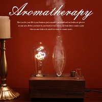Diffuseur d'aromathérapie rétro en bois sans eau avec ampoule LED à intensité variable, diffuseur d'huiles essentielles électrique pour la maison