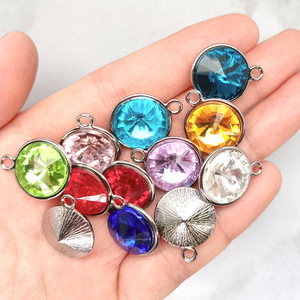 Kleurrijke Geboortesteen Wijnglas Bedels Met 20/<span class=keywords><strong>25</strong></span>/30/35Mm Ringen Draad Hoepels Drinkmarkers Feestbenodigdheden Oorbellen - Product Image 3