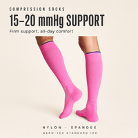 Chaussettes de compression sportives légères, à séchage rapide, confortables toute la journée, 15-20 mmHg