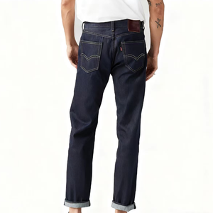 Jeans de marque <span class=keywords><strong>501</strong></span> pour hommes, coupe slim droite, taille mi-haute, pantalon en coton, designers, couleur bleue, vente en gros d'usine avec logo - Product Image 5