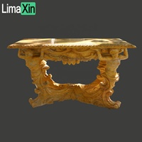 Table en pierre naturelle Art Design Table d'occasion de jardin Table sculptée en marbre