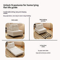 Sofá Cama de Tela Estilo Crema Moderno y Simple, Todo en Uno, para Espacios Pequeños, Apartamentos, Muebles Reclinables para el Hogar