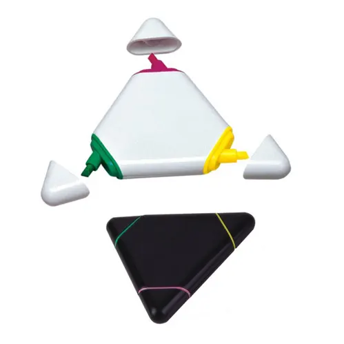 Triangle Shaped Fluorescent Pen 3 in 1 Highlighter Marker Pen