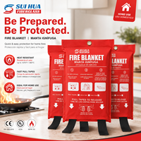 Couverture anti-feu résistante à la chaleur pour la maison, en fibre de verre, produit de sécurité pour la cuisine, le barbecue, la cheminée, utilisation d'urgence, vente en gros