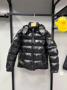 Mantel berkerudung tahan air hitam bergaya klasik Mongolia kelas atas dengan NFC, nyaman dan hangat dengan bulu angsa putih. - Product Image 2