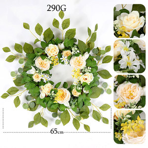 Guirlande de fleurs artificielles 10cm-30cm en tissu, décoration de porte pour le printemps, décoration de la maison - Product Image 4