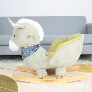 Cheval <span class=keywords><strong>à</strong></span> <span class=keywords><strong>bascule</strong></span> <span class=keywords><strong>licorne</strong></span> <span class=keywords><strong>en</strong></span> <span class=keywords><strong>bois</strong></span> pour enfants, jouet <span class=keywords><strong>en</strong></span> peluche <span class=keywords><strong>à</strong></span> chevaucher - Product Image 2