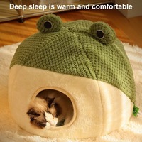 Lit pour animaux de compagnie rond, solide, écologique, confortable et chaud, pour chiots, amovible, lavable, tunnel d'hiver pour chats et chiens