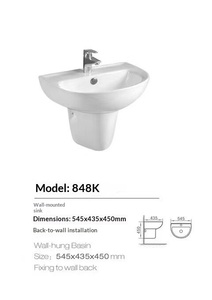 <span class=keywords><strong>Lavabo</strong></span> de <span class=keywords><strong>Pedestal</strong></span> para Baño, Grande, de Cerámica, Integrado, de Pared o de Suelo - Product Image 3