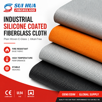 Tissu en fibre de verre enduit de silicone haute résistance, tissage uni en E-Glass pour couverture de soudage, bouclier thermique et rideau anti-feu