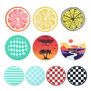Sous-plat rond en silicone de 9,5 cm, style pastoral, qualité alimentaire, antidérapant, isolant thermique, luxe léger, tapis de thé haut de gamme - Product Image 2