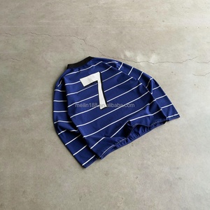 Fabricant de vêtements, logo personnalisé, vêtements légers et rafraîchissants, chemises à manches longues, design rayé, chemises à manches longues surdimensionnées rayées - Product Image 3