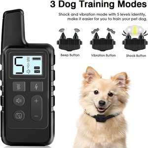 Fern wiederauf ladbarer wasserdichter Piepton/Vibration/statischer Schock Elektronisches Haustier Trainer Hunde trainings halsband bis zu 500yd - Product Image 4