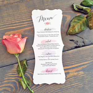 Menú de boda de estilo francés Tarjetas de mesa de impresión UV Fiesta Tarjeta de agradecimiento Tarjeta de proceso de reunión para boda - Product Image 5