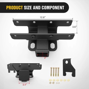 Receptor de enganche de 2 pulgadas con cubierta para <span class=keywords><strong>Jeep</strong></span> Wrangler Compatible con <span class=keywords><strong>Jeep</strong></span> Wrangler JL/JLU 2018-2024 Kit de remolque de enganche de remolque - Product Image 3