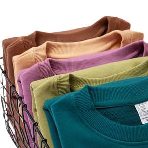 H5590 alta calidad bajo OEM MOQ venta al por mayor personalizado 370 Gsm 100% algodón sudaderas hombres mujeres cuello redondo sudaderas - Product Image 3