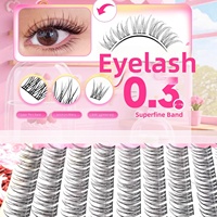 Faux cils synthétiques faits main, style queue de poisson, sans tige, mignons, naturels, réalistes, style idole, sans colle, individuels