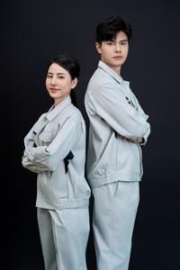 Vietnam New Top FMF Women's Grey & Navy Long-Sleeve <b>Apparel</b> & <b>Accessories</b> Safety Workwear Set - Product Image 2