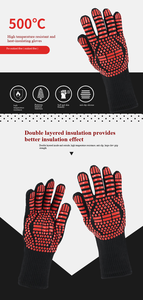 Gants de barbecue en aramide résistants aux hautes températures, gants de cuisson au micro-ondes, gants résistants à la chaleur extrême, gants de cheminée, gants de barbecue en silicone - Product Image 4