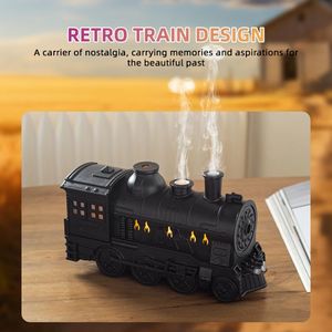 Vintage Train <strong>Essential</strong> <strong>Oil</strong> <strong>Diffuser</strong> for Home 300ml Large Opening Aromatherapy <strong>Diffuser</strong> with 2 Type Spray <strong>4</strong> Light Mode 2H/8H Tim - Product Image 4