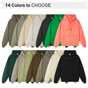Sudadera con Capucha para Hombre de Alta Calidad, Impresión Puff, 400 g/m², Cierre de Cremallera, Talla Grande, Logotipo Personalizado, Hombros Caídos, Sudadera Lisa para Hombre - Product Image 2