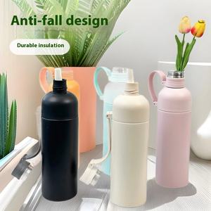 New 500ml Stainless Steel Sports Vacuum Insulated Thermos <b>Cup</b> <b>with</b> Portable Outdoor Handle <b>Straw</b> for <b>Water</b> on the Go for Camping - Product Image 2