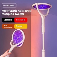 Tapette à moustiques électrique à angle réglable Tapette télescopique rotative pour lutte antiparasitaire intelligente Vente en gros