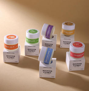 LANJO Bougie votive en cire de soja dans un mini pot en verre de 6 couleurs avec boîte cadeau de luxe moderne pour la décoration de la maison - Product Image 4