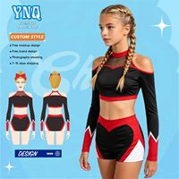 Tenues de pom-pom girl en tissu respirant personnalisé de vente chaude vêtements de pratique de danse sexy pour les enfants du groupe d'âge des filles