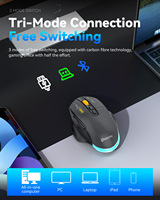 MKESPN W601 Venta al por Mayor de Ratón para Juegos Inalámbrico de Fibra de Carbono de Tres Modos, Ratón para Juegos Tri-Modo de 12800DPI en Existencia