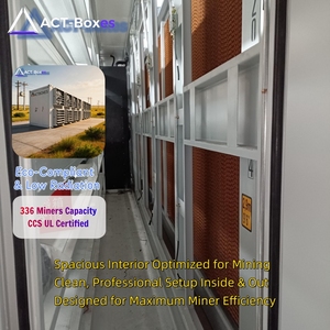Conteneur IT modulaire d'exploitation minière haute densité ACT pour 336 mineurs Antminer S19 <span class=keywords><strong>S21</strong></span>, conception à économie d'énergie, prise en charge de la tension mondiale - Product Image 2