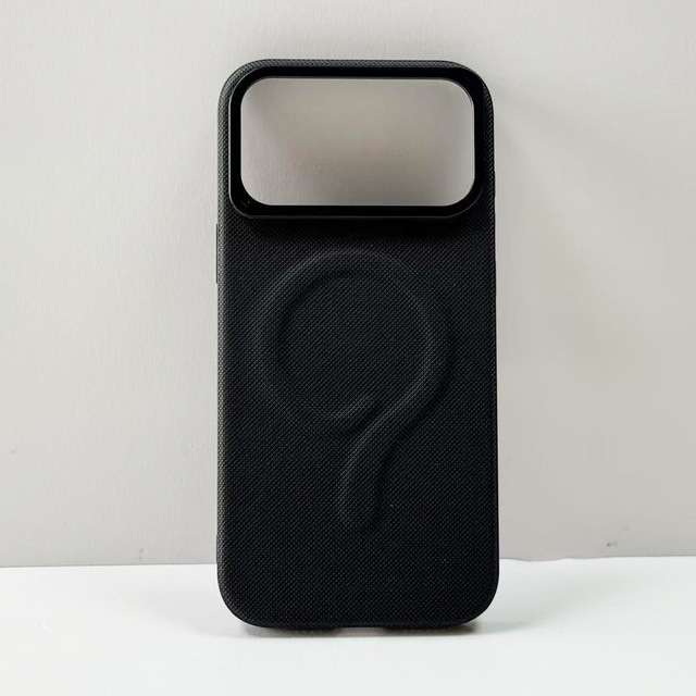 Cloth Pattern Full Covered PU Leather Case with Metal Ring & Camera Metal Ring for Iphone 17 Pro Max Camera Hole Frame case