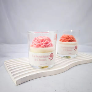 Bougie parfumée artisanale en verre avec motif floral, design personnalisé, vente en gros directe d'usine, pour la décoration de la maison - Product Image 5