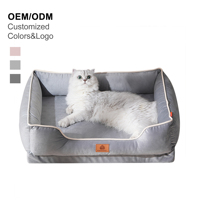 Lit pour chien et chat en fausse fourrure rectangulaire, doux et luxueux, très vendu, avec housse amovible et lavable, respirant, pour une utilisation en intérieur toute l'année