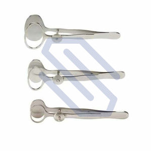 Forceps oftalmológicos de calazia, placa ovalada, instrumentos quirúrgicos de ojo, acero inoxidable, CE - Product Image 2